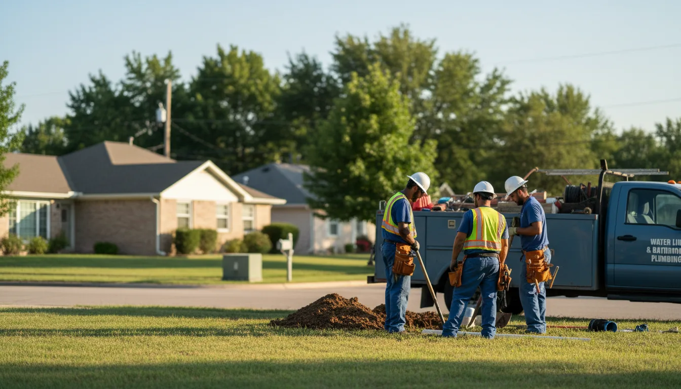 Residential water line and bathroom plumbing service in Votaw, TX